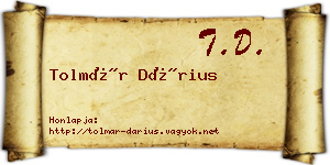 Tolmár Dárius névjegykártya